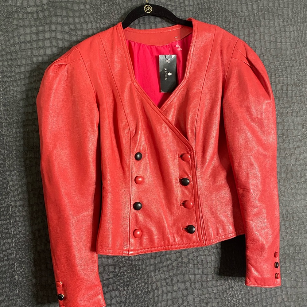 Rare Vintage Red Double-Breasted Women's Jacket